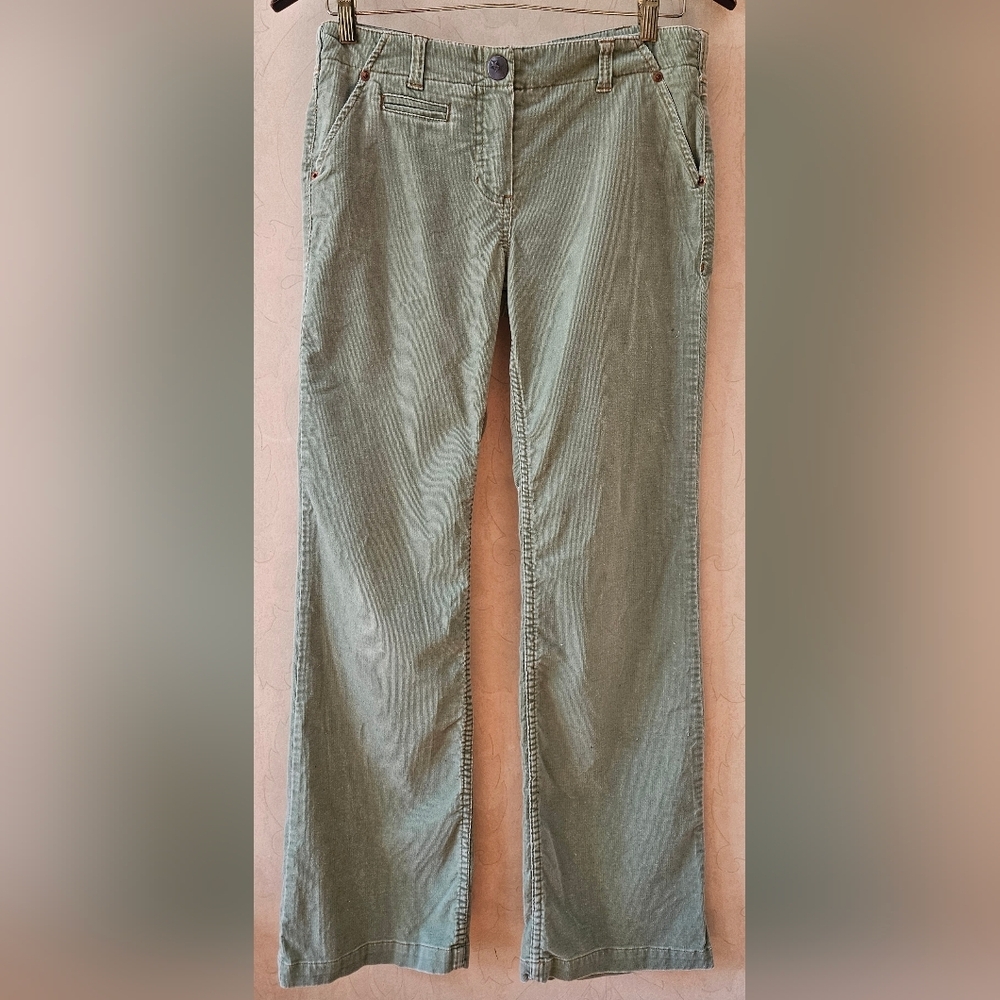 Louie Green Stretch Corduroy Widr Leg Pants-Size 6